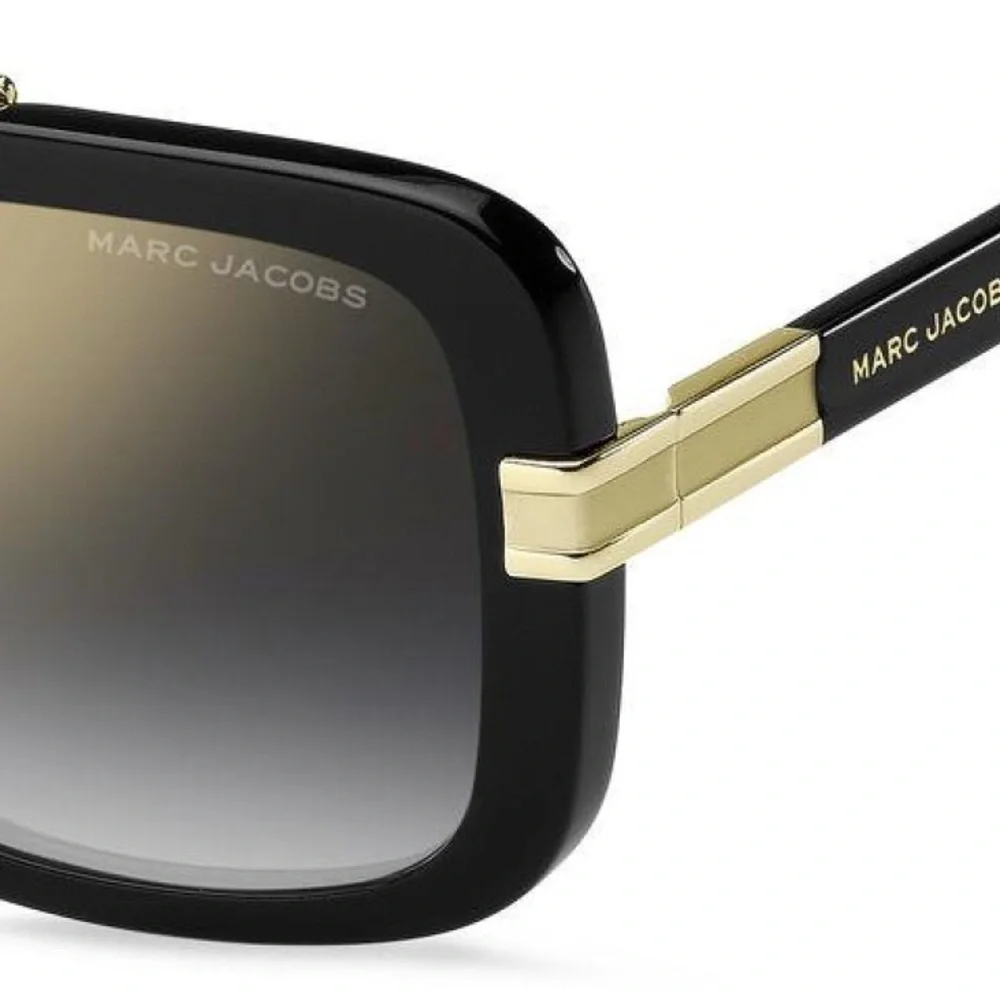Marc Jacobs Black and Gold Square Aviator Unisex Sunglasses